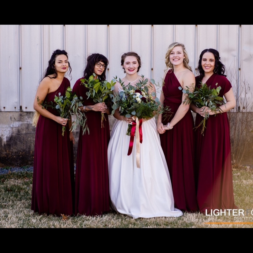 Maroon bridesmaid dress